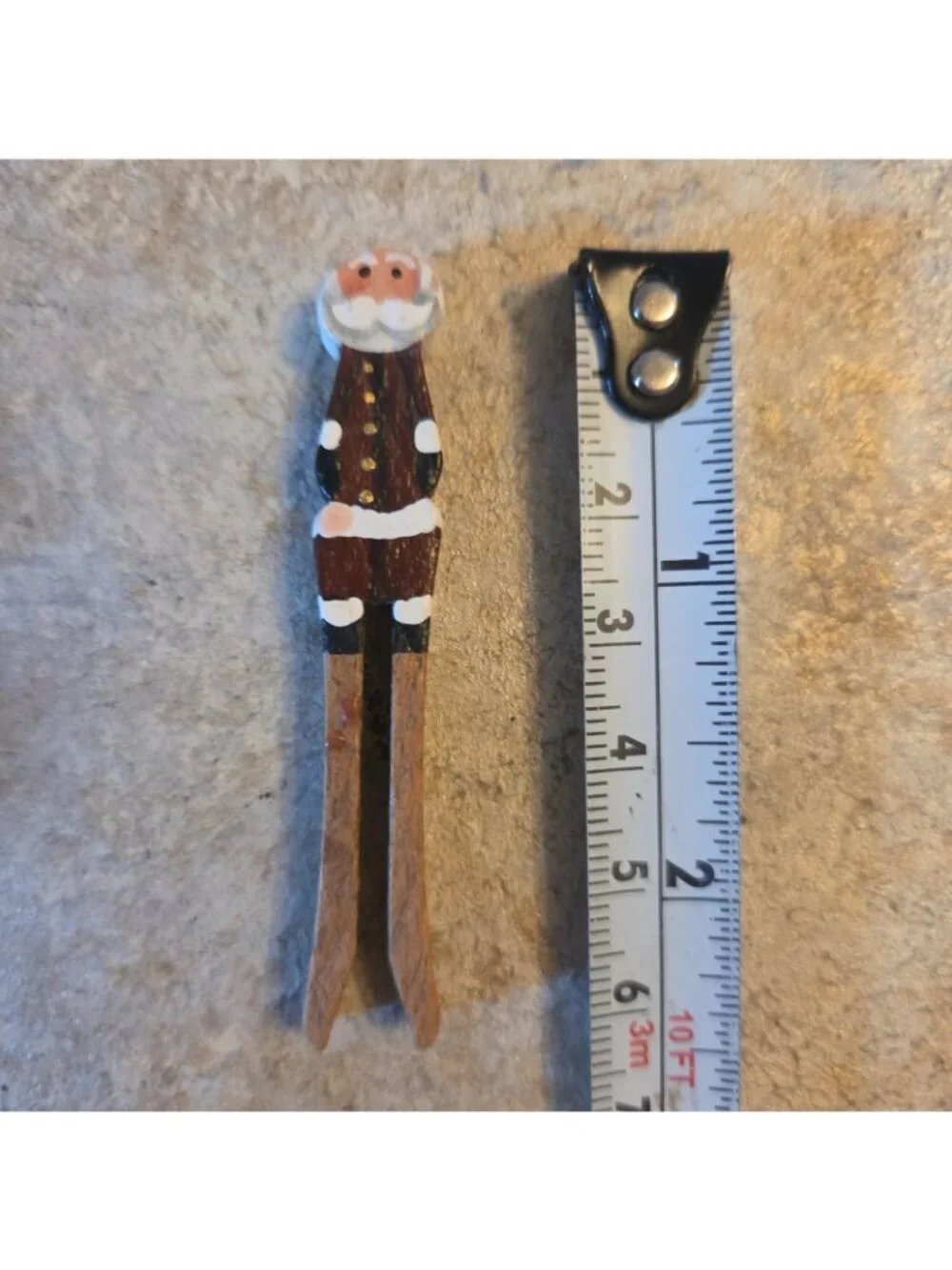 Small Santa Clothespin Ornament Hand Painted 2.5